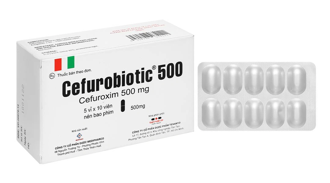 Cefurobiotic 500 điều trị nhiễm khuẩn (5 vỉ x 10 viên) - 