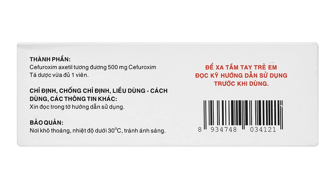 Cefurobiotic 500 điều trị nhiễm khuẩn (5 vỉ x 10 viên) - 2
