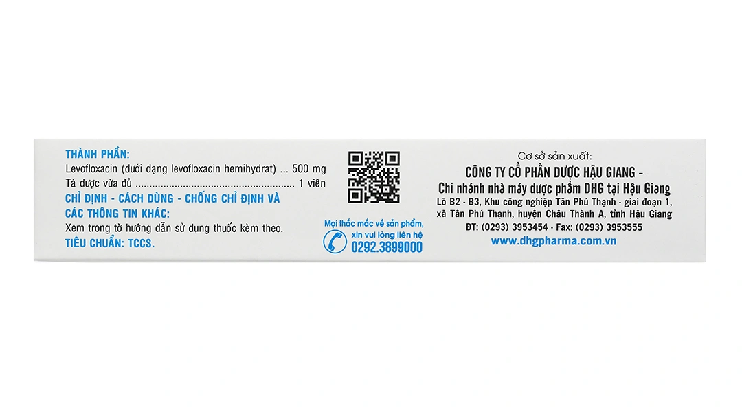 Levodhg 500 điều trị nhiễm khuẩn (3 vỉ x 10 viên) - 2
