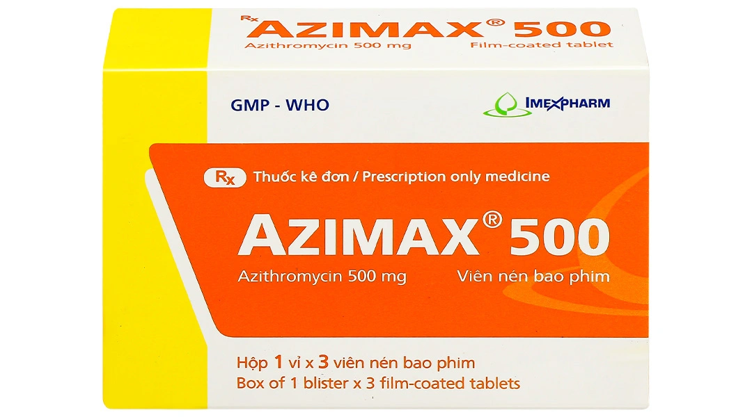 Azimax 500mg trị nhiễm khuẩn (1 vỉ x 3 viên) - 1