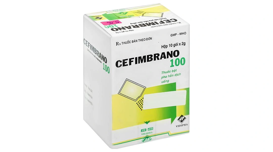 Bột pha hỗn dịch uống Cefimbrano 100 Vidipha điều trị nhiễm khuẩn (10 gói x 2g) - 