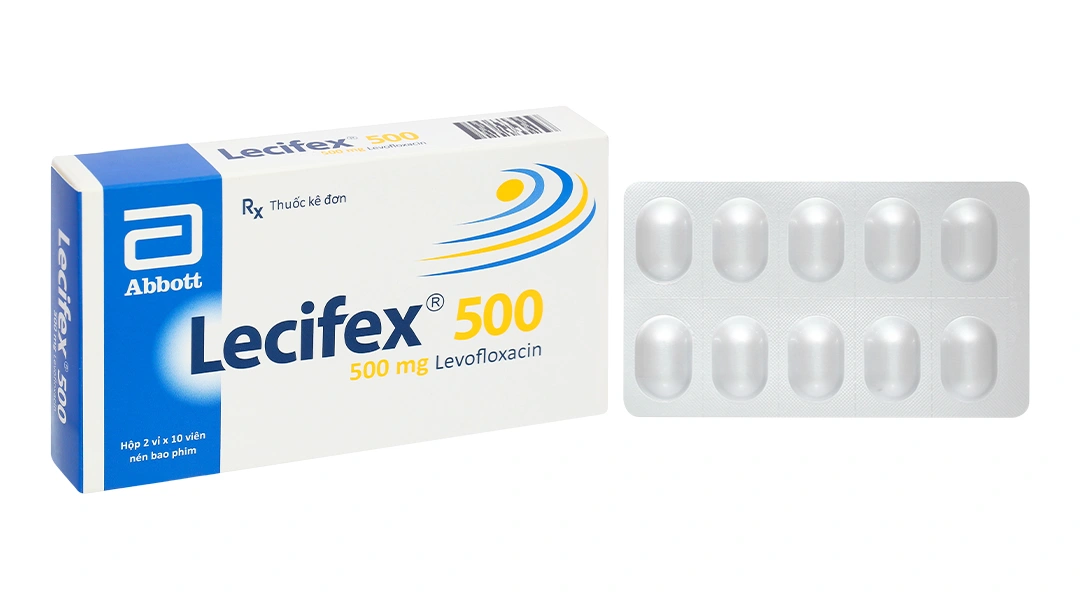 Lecifex 500 điều trị nhiễm khuẩn nhẹ, vừa và nặng (2 vỉ x 10 viên) - 