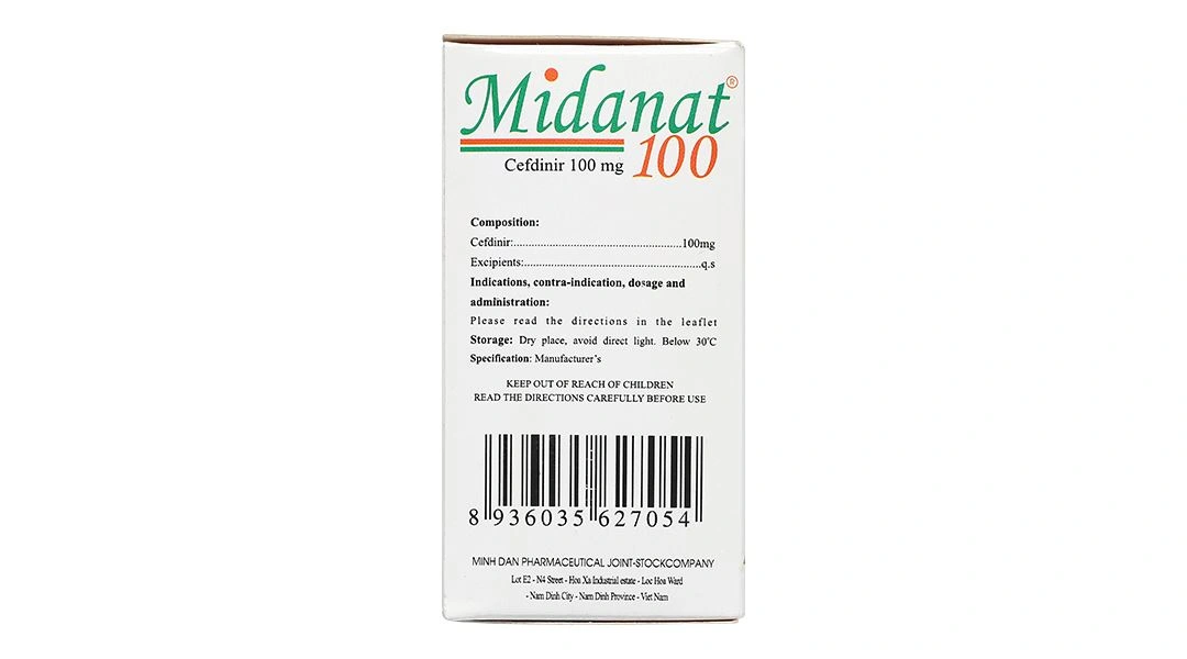 Bột pha hỗn dịch uống Midanat 100 trị nhiễm khuẩn đường hô hấp (12 gói x 2.1g) - 2