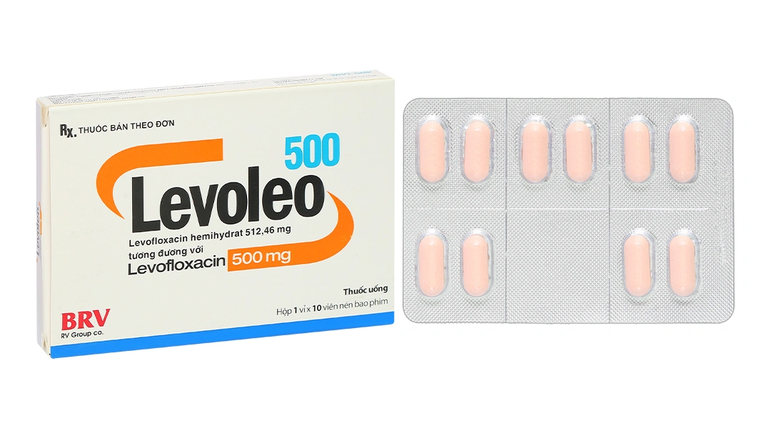 Levoleo 500 điều trị nhiễm khuẩn (1 vỉ x 10 viên) - 