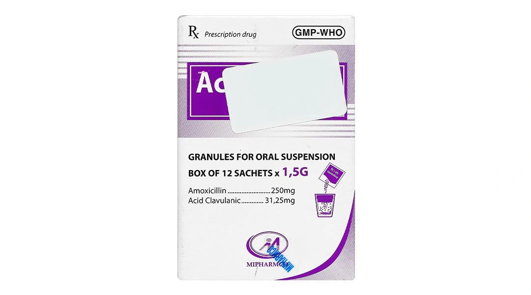 Thuốc cốm Acigmentin 281,25 trị nhiễm khuẩn (12 gói x 1.5g) - 1