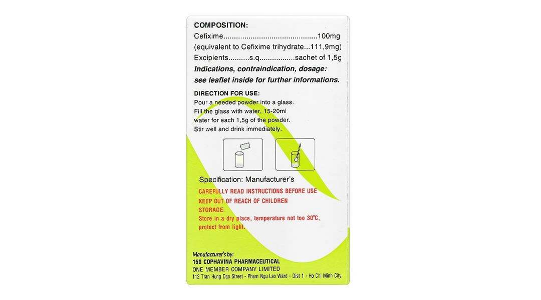 Thuốc bột Mitafix trẻ em 100mg điều trị nhiễm khuẩn (12 gói x 1.5g) - 2