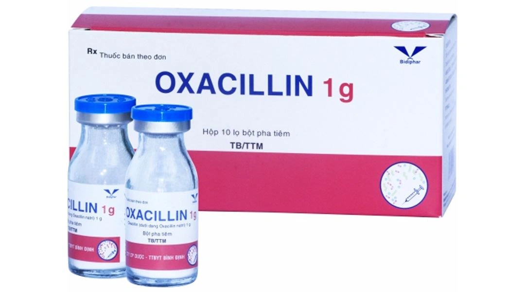 Bột pha tiêm Oxacillin 1g Bidiphar điều trị nhiễm khuẩn nhạy cảm hộp 10 lọ - 