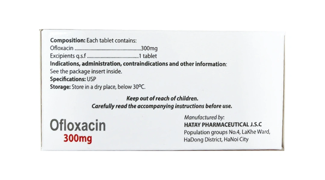 Ofloxacin 300 Hà Tây điều trị nhiễm trùng niệu sinh dục, hô hấp (6 vỉ x 10 viên) - 2