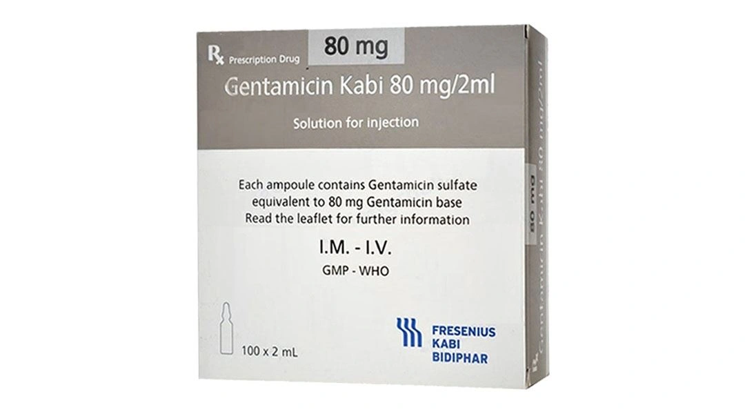 Dung dịch tiêm Gentamicin Kabi 80mg/2ml điều trị nhiễm khuẩn huyết (100 ống x 2ml) - 