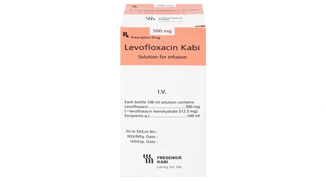 Dung dịch tiêm truyền Levofloxacin Kabi 500mg/100ml điều trị nhiễm khuẩn lọ 100ml - 1