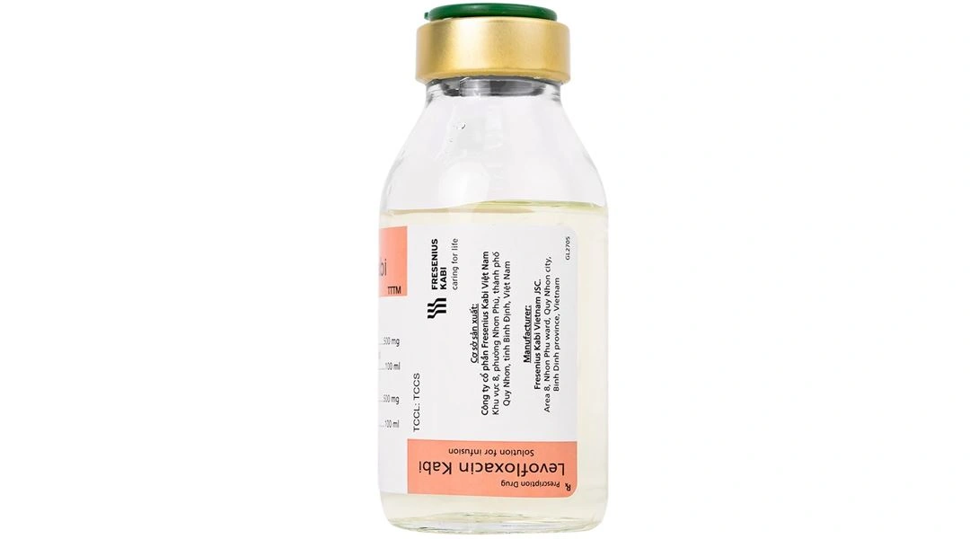Dung dịch tiêm truyền Levofloxacin Kabi 500mg/100ml điều trị nhiễm khuẩn lọ 100ml - 5