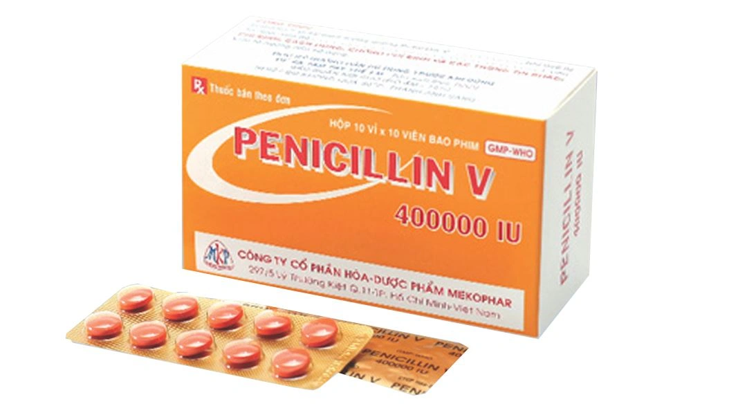Penicillin V Mekophar 400000IU điều trị các nhiễm khuẩn (10 vỉ x 10 viên) - 