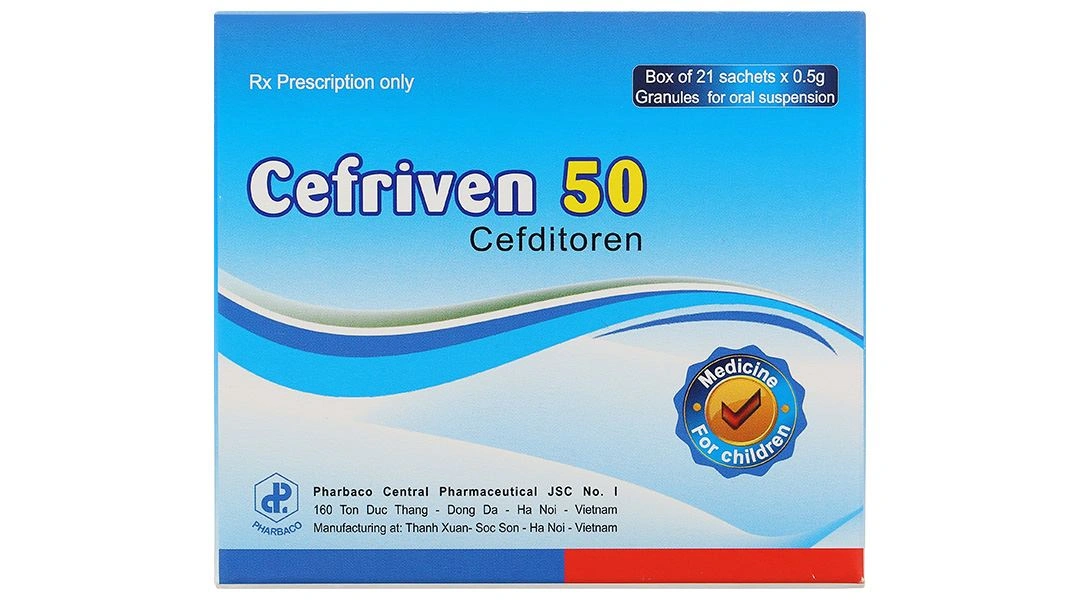 Cốm pha hỗn dịch Cefriven 50 điều trị các nhiễm khuẩn (21 gói x 0.5g) - 1
