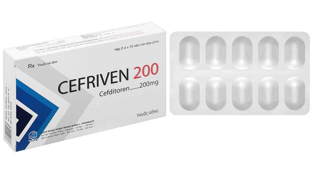 Cefriven 200 điều trị các nhiễm khuẩn đường hô hấp, nhiễm khuẩn da (2 vỉ x 10 viên) - 