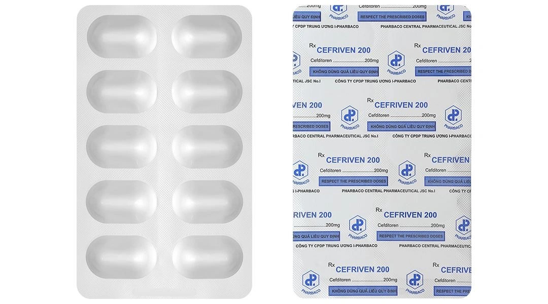 Cefriven 200 điều trị các nhiễm khuẩn đường hô hấp, nhiễm khuẩn da (2 vỉ x 10 viên) - 5