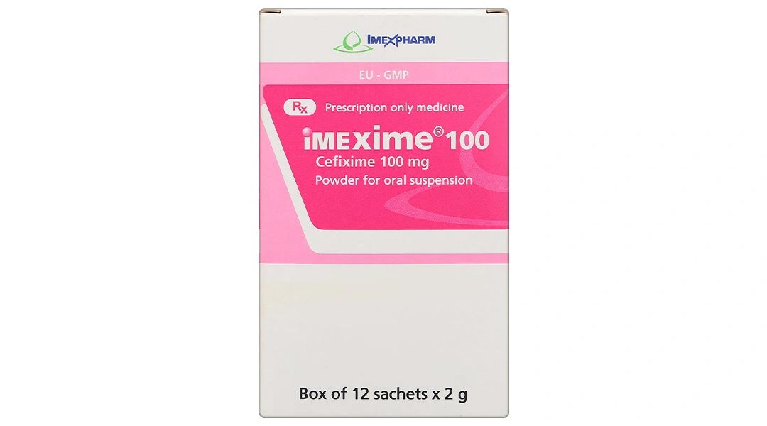 Bột pha hỗn dịch uống Imexime 100 điều trị nhiễm khuẩn (12 gói x 2g) - 1
