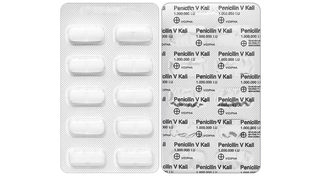 Penicilin V Kali 1.000.000I.U điều trị, dự phòng các bệnh nhiễm trùng (10 vỉ x 10 viên) - 5
