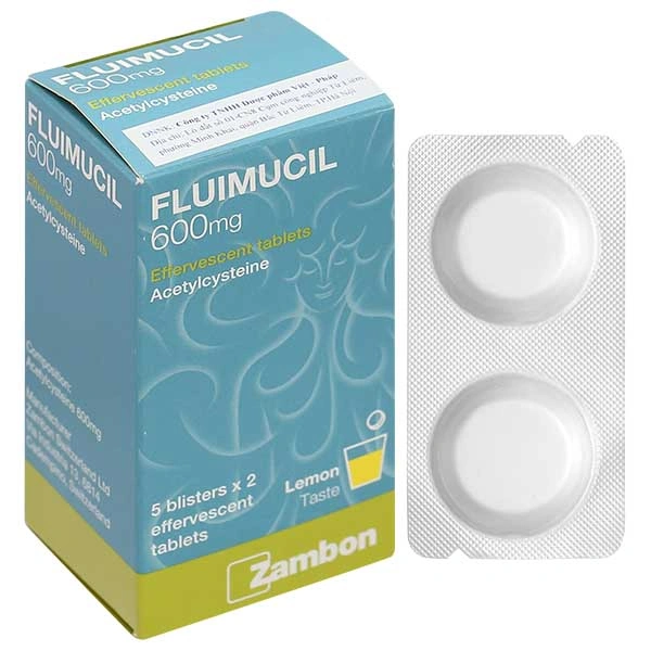 Viên nén sủi Fluimucil 600mg giúp tiêu chất nhầy