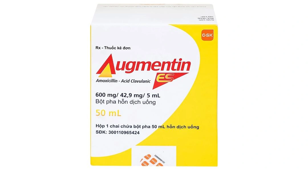 Bột pha hỗn dịch uống Augmentin ES 600mg/42.9mg/5ml GSK điều trị các nhiễm trùng chai 50ml - 