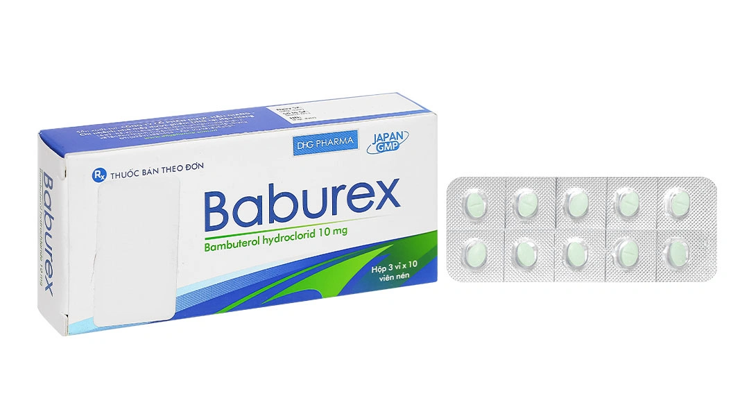 Baburex 10mg trị hen phế quản, viêm phế quản mạn tính (3 vỉ x 10 viên) - 