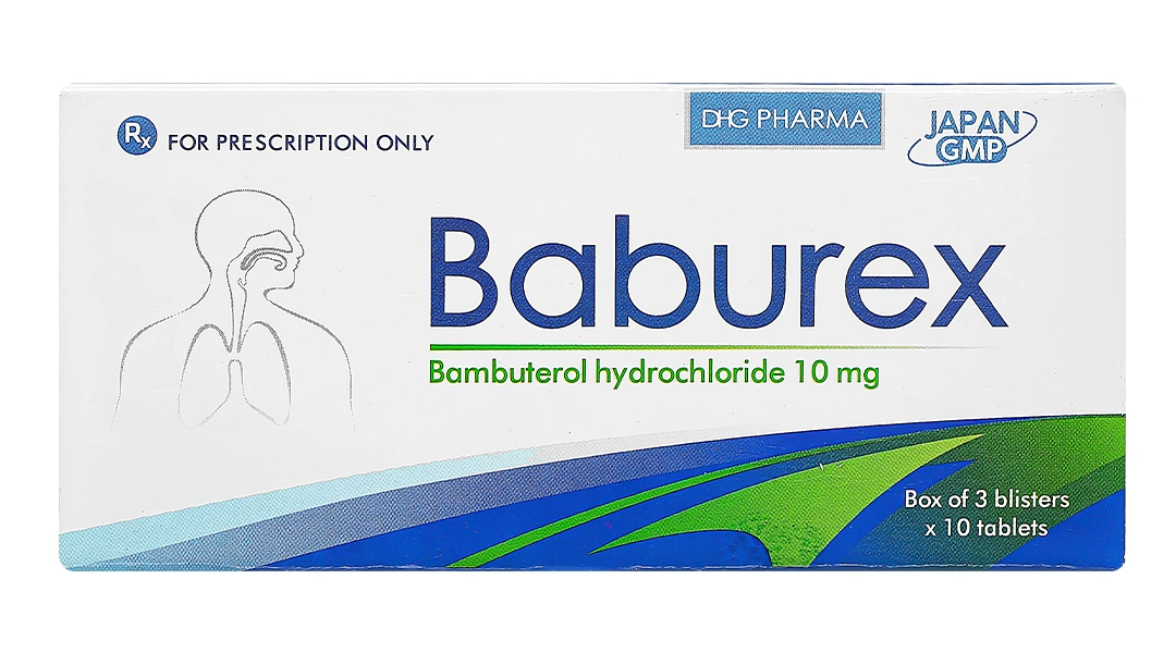 Baburex 10mg trị hen phế quản, viêm phế quản mạn tính (3 vỉ x 10 viên) - 1