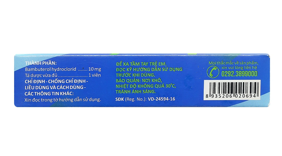 Baburex 10mg trị hen phế quản, viêm phế quản mạn tính (3 vỉ x 10 viên) - 3