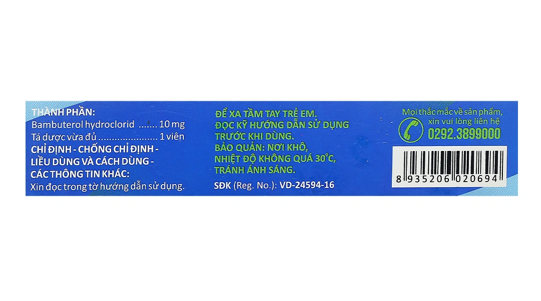 Baburex 10mg trị hen phế quản, viêm phế quản mạn tính (3 vỉ x 10 viên) - 4