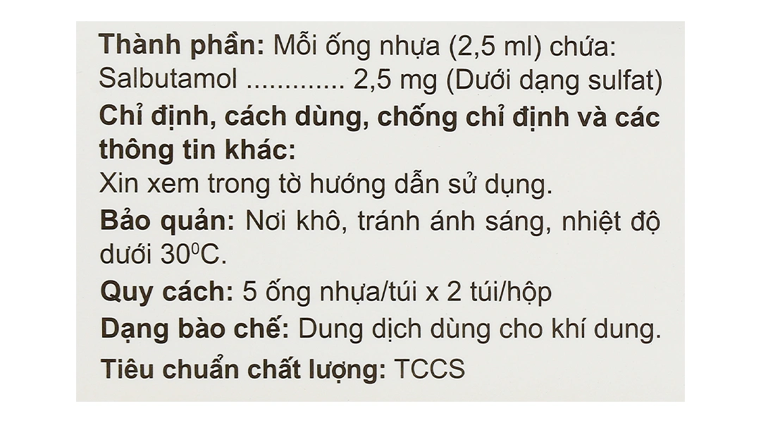 Dung dịch Zensalbu Nebules 2.5mg/2.5ml trị hen cấp, cơn co thắt phế quản (2 vỉ x 5 ống) - 3