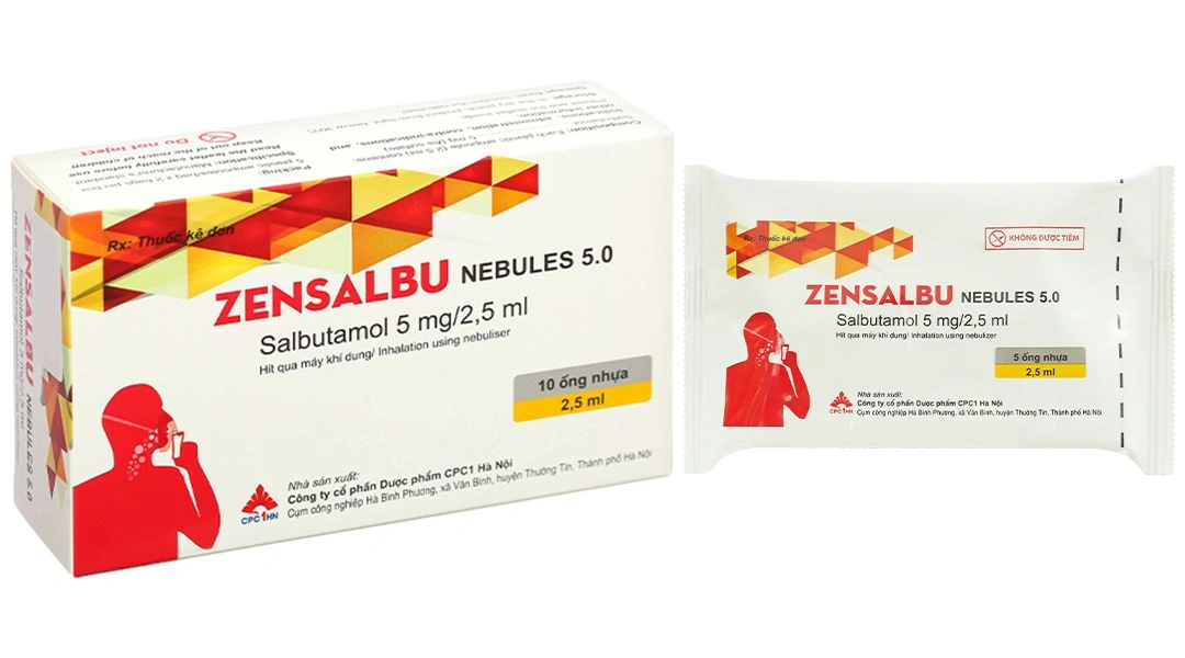 Dung dịch khí dung Zensalbu Nebules 5.0 5mg/2.5ml điều trị hen cấp tính (10 ống x 2.5 ml) - 