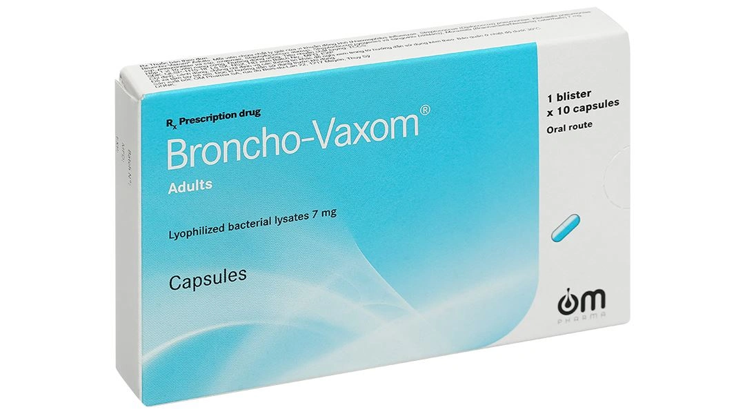 Broncho-Vaxom Adults 7mg trị nhiễm khuẩn hô hấp, tăng miễn dịch (1 vỉ x 10 viên) - 