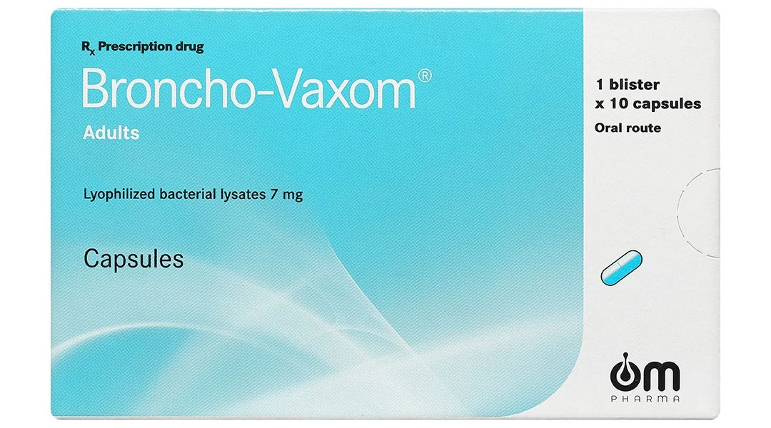 Broncho-Vaxom Adults 7mg trị nhiễm khuẩn hô hấp, tăng miễn dịch (1 vỉ x 10 viên) - 1