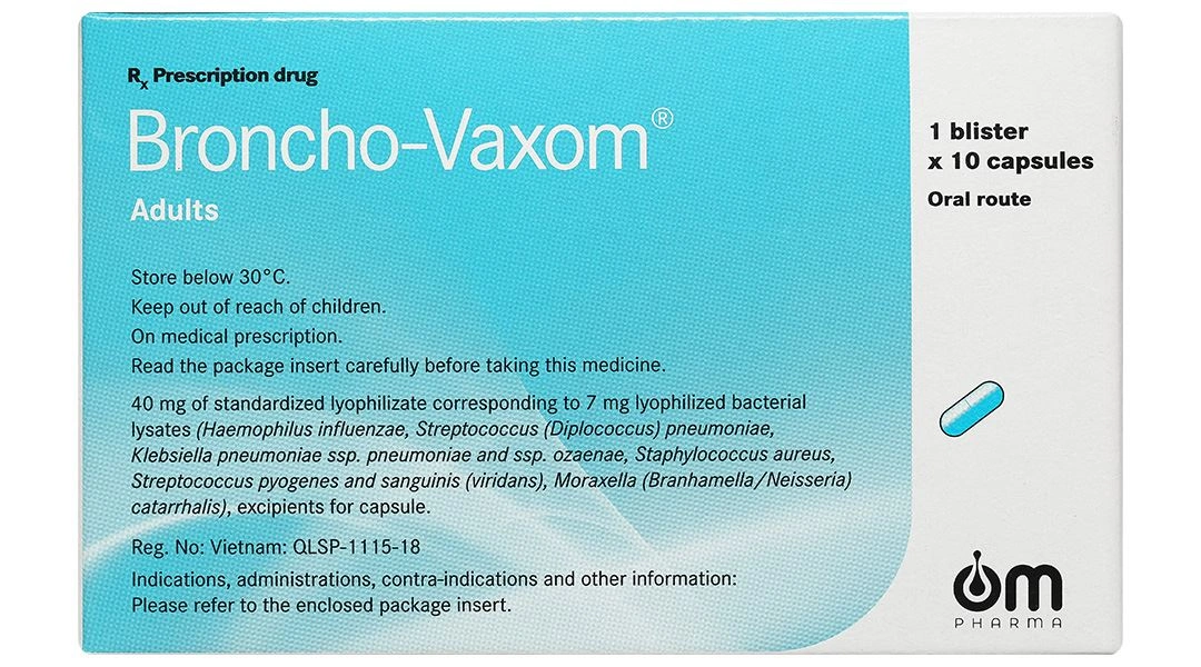Broncho-Vaxom Adults 7mg trị nhiễm khuẩn hô hấp, tăng miễn dịch (1 vỉ x 10 viên) - 2