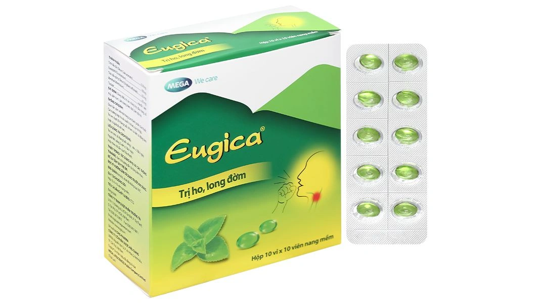 Eugica trị ho, đau họng, sổ mũi, cảm cúm, long đàm (10 vỉ x 10 viên) - 1