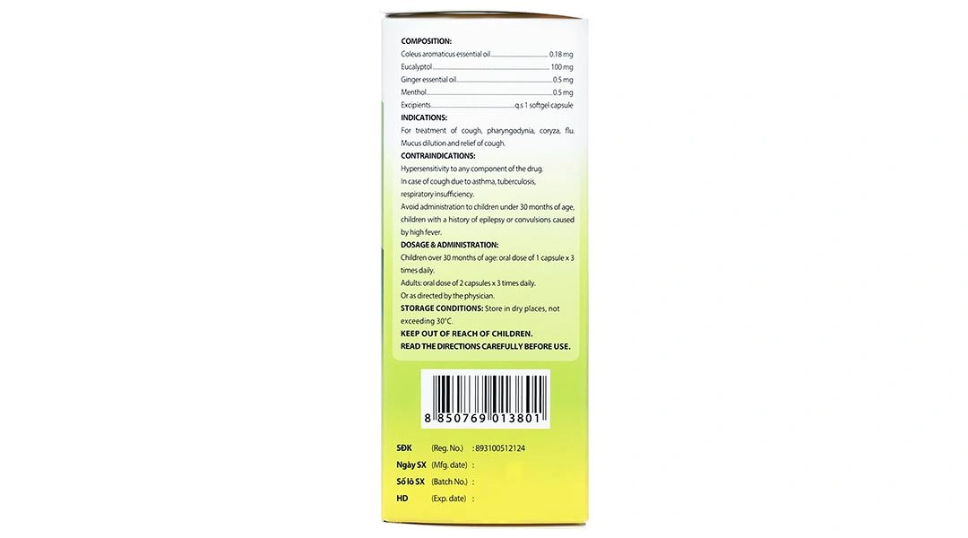 Eugica trị ho, đau họng, sổ mũi, cảm cúm, long đàm (10 vỉ x 10 viên) - 5