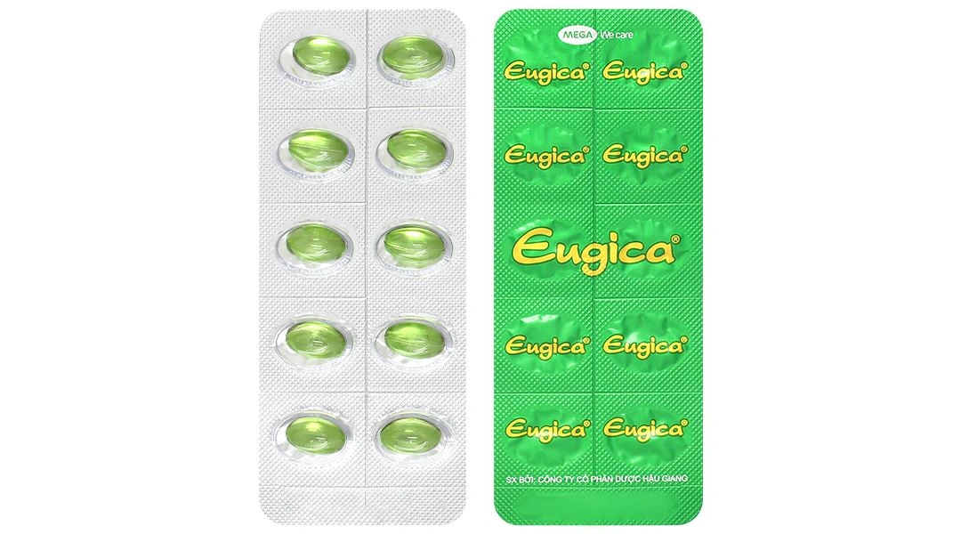 Eugica trị ho, đau họng, sổ mũi, cảm cúm, long đàm (10 vỉ x 10 viên) - 7