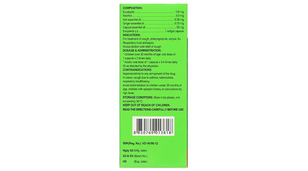 Eugica Fort điều trị các chứng ho, đau họng, sổ mũi (10 vỉ x 10 viên) - 9