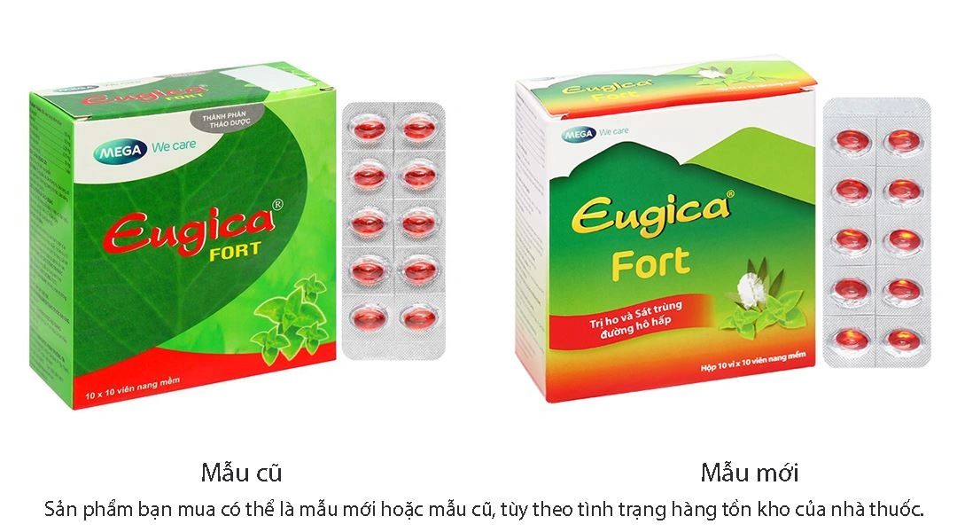 Eugica Fort điều trị các chứng ho, đau họng, sổ mũi (10 vỉ x 10 viên) - 