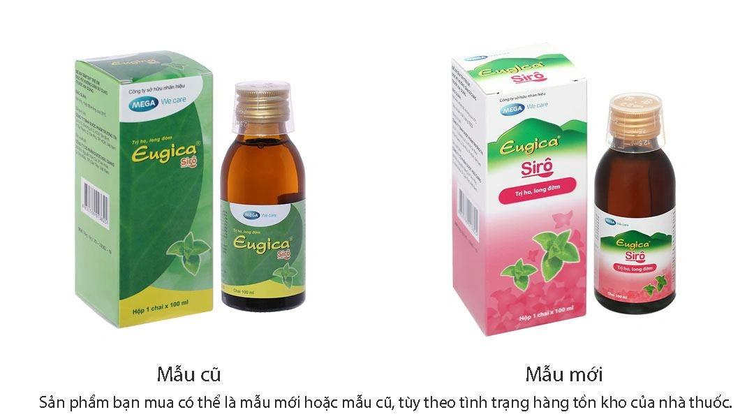 Eugica Sirô điều trị ho có đờm, ho mất tiếng, viêm đau họng chai 100ml - 