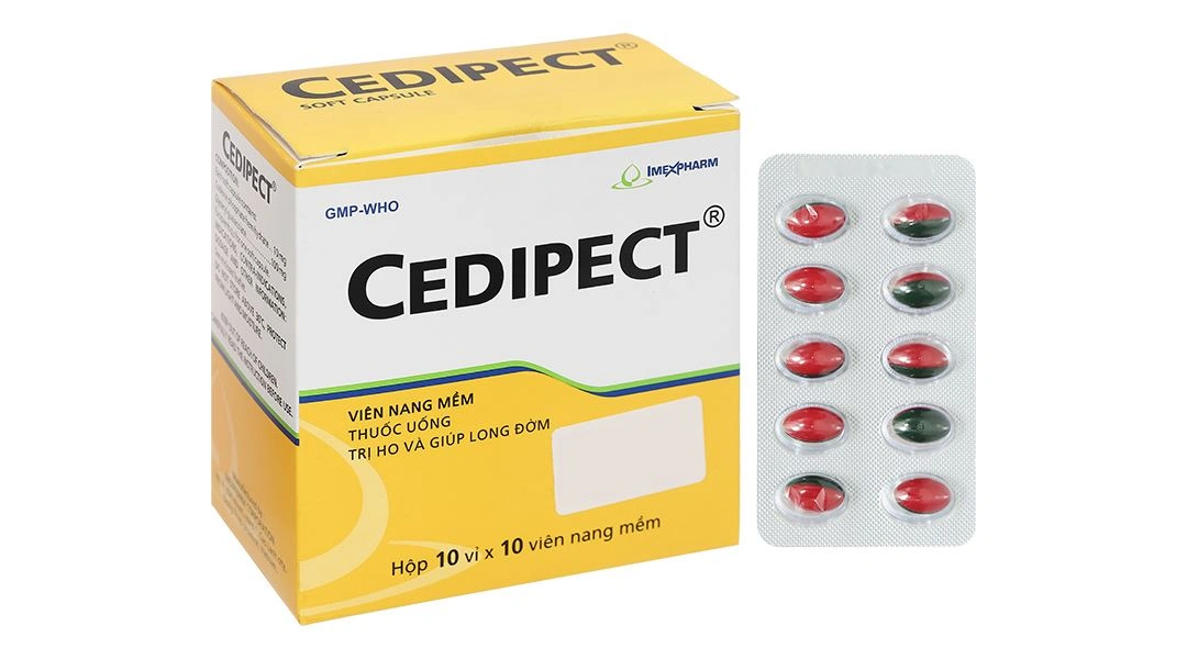 Cedipect trị triệu chứng ho khan hoặc kích ứng và giúp long đàm (10 vỉ x 10 viên) - 2