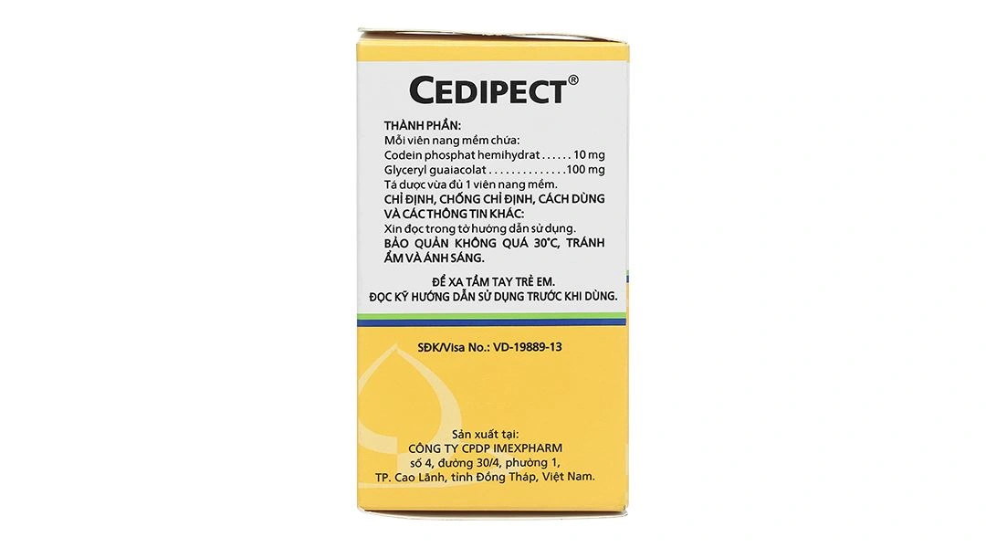 Cedipect trị triệu chứng ho khan hoặc kích ứng và giúp long đàm (10 vỉ x 10 viên) - 4