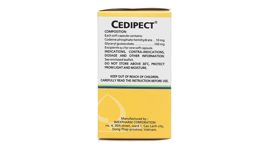 Cedipect trị triệu chứng ho khan hoặc kích ứng và giúp long đàm (10 vỉ x 10 viên) - 5