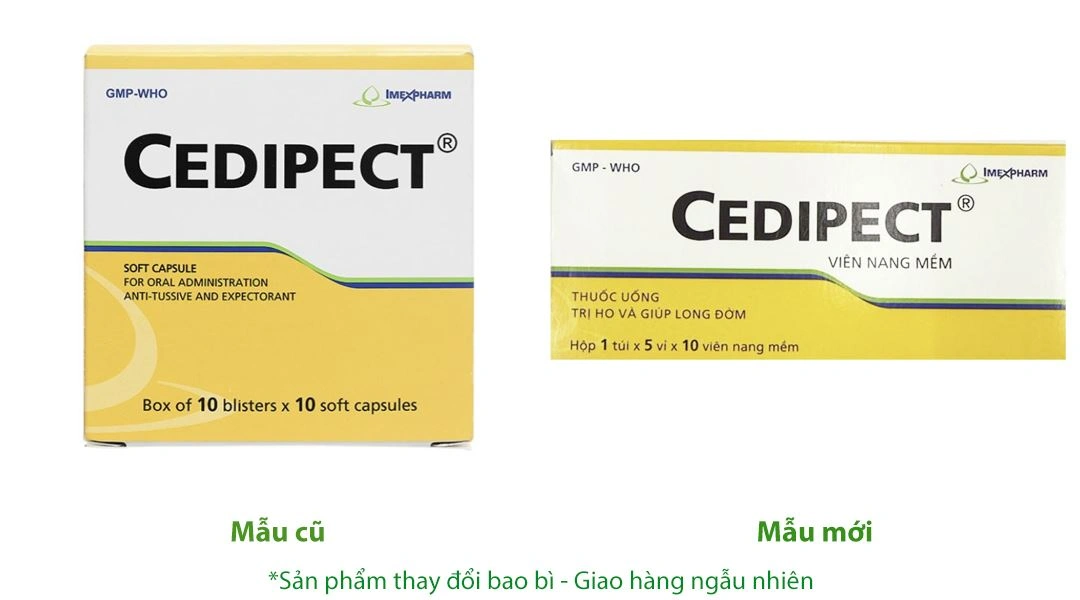 Cedipect trị triệu chứng ho khan hoặc kích ứng và giúp long đàm (10 vỉ x 10 viên) - 
