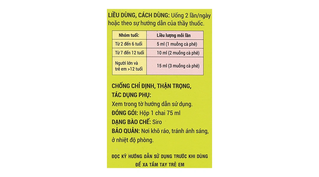 Siro Coje Ho trị và kiểm soát các cơn ho chai 75ml - 4