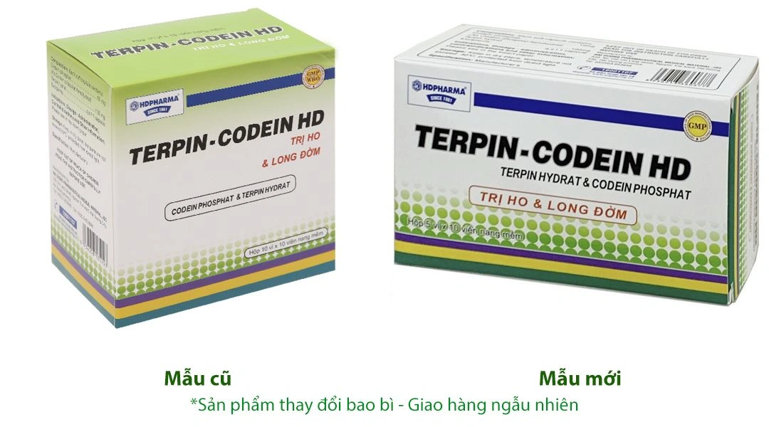 Terpin - Codein HD điều trị ho khan, ho do kích ứng (5 vỉ x 10 viên) - 