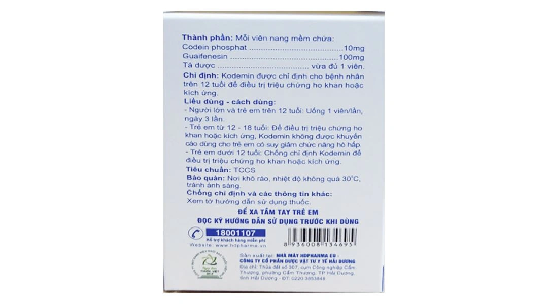 Kodemin trị ho khan, ho do kích ứng (6 vỉ x 10 viên) - 3