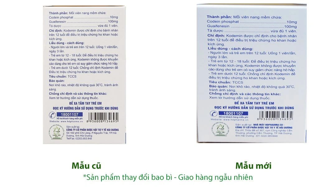Kodemin trị ho khan, ho do kích ứng (6 vỉ x 10 viên) - 1