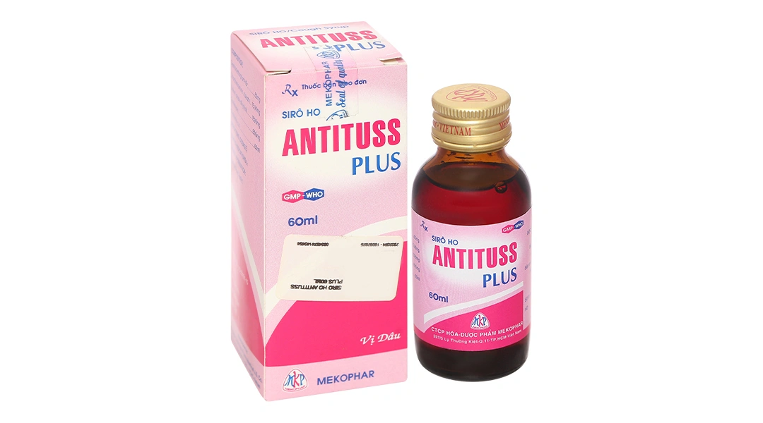Siro ho Antituss Plus trị ho do cảm cúm, viêm phổi, viêm phế quản chai 60ml - 