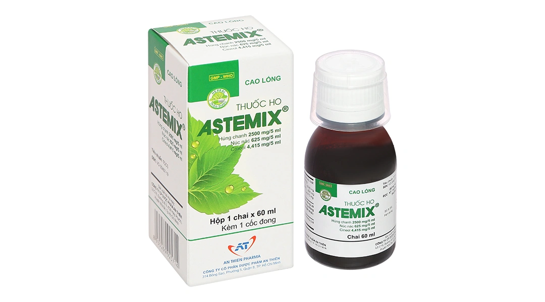 Cao lỏng Astemix hỗ trợ trị ho, viêm họng, viêm phế quản, suyễn chai 60ml - 