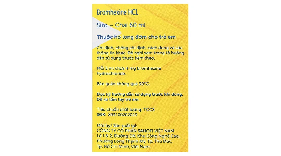 Siro Bisolvon Kids 4mg/5ml làm loãng đờm trong các bệnh phế quản chai 60ml - 6