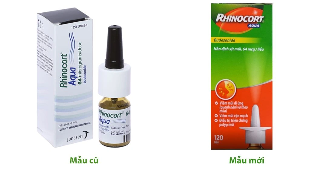 Hỗn dịch xịt mũi Rhinocort Aqua 64mcg/liều trị viêm mũi dị ứng bình 120 liều xịt - 